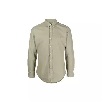 Polo Ralph Lauren Ss23 Solid Logo Label Polo Shirt Men Shirts Sage-Green 710804257-032