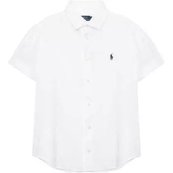 Polo Ralph Lauren SS23 Solid Logo Вышитая рубашка с коротким рукавом Женские рубашки Белые 211907678-001 XL