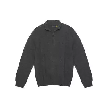Polo Ralph Lauren Ss23 Solid Logo Вышитый Полумолния свитер мужской свитер серый 710777743-008 XL