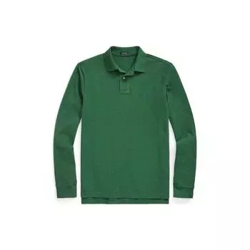 Polo Ralph Lauren SS23 Solid Mesh Slim Fit Polo Shirt Long Sleeve Men tops Green MNPOKNI16822702-301 L