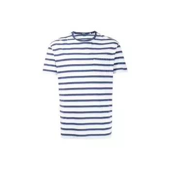 Polo Ralph Lauren SS23 Свободная повседневная полосатая футболка с коротким рукавом Мужские топы Белый 710870257001CLASSIC M