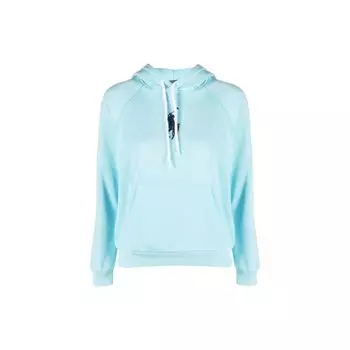Polo Ralph Lauren SS23 Узорчатый принтованный свитшот с капюшоном Женская толстовка Светло-голубой 211892658-001 S