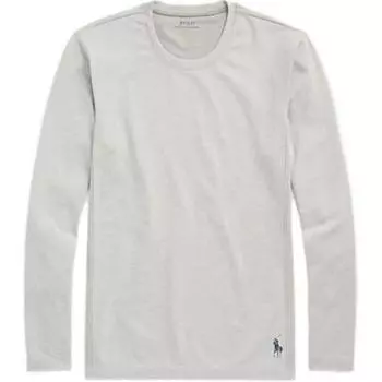 Polo Ralph Lauren SS23 Влагоотводящая эластичная майка с круглым вырезом, однотонная облегающая футболка с длинным рукавом, мужские топы, серый цвет 714899681-003 M