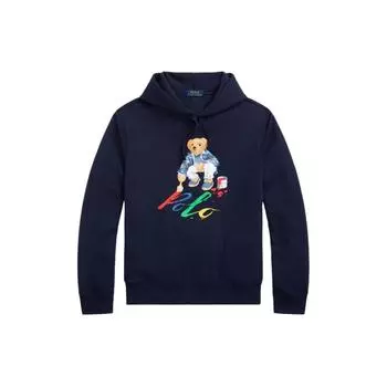 Polo Ralph Lauren Ss24 Bear Letter Pattern Hooded Long Sleeve Sweatshirt Men Sweatshirt Nautical-Blue MNPOKNI16823449-410 XS
