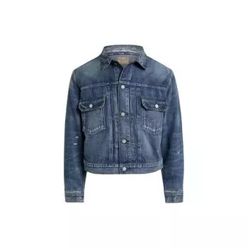 Polo Ralph Lauren SS24 джинсовая куртка Trucker однотонная однобортная приталенная джинсовая куртка мужские куртки синий MNPOOTW16021-373 L