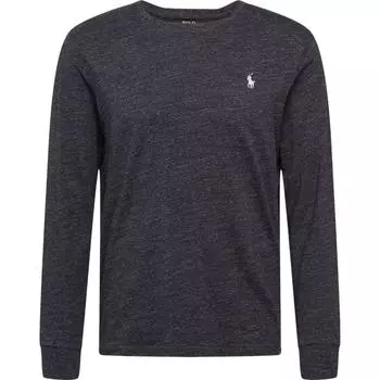 Polo Ralph Lauren SS24 Футболка мужская с длинным рукавом и круглым вырезом, однотонная, с вышивкой логотипа, черная 710671467-005 M