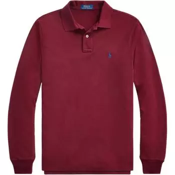 Polo Ralph Lauren Ss24 Хлопковое поло с длинным рукавом и вышивкой пони Мужские топы Бордовый MNPOKNI16820735-600 S
