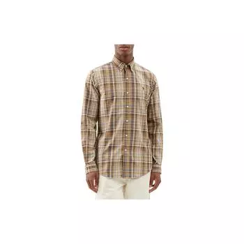 Polo Ralph Lauren SS24 клетчатая однобортная повседневная рубашка с длинным рукавом мужские рубашки коричневые 710922261-002 XS