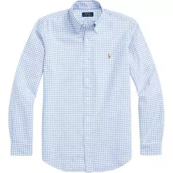 Polo Ralph Lauren SS24 клетчатая рубашка на пуговицах с длинным рукавом мужские рубашки синего цвета 710906612-004 M