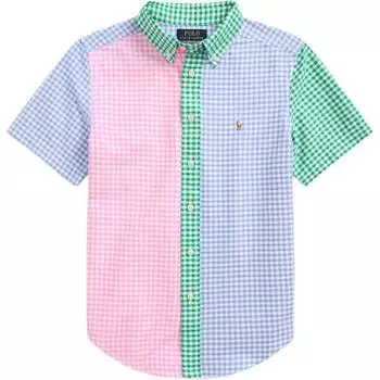 Polo Ralph Lauren SS24 клетчатый принт однобортная повседневная рубашка с коротким рукавом детские рубашки многоцветные CWPOWOVY6820466-999 S