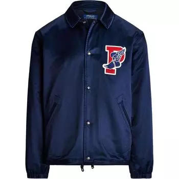 Polo Ralph Lauren Ss24 Куртка однобортная с длинным рукавом и аппликацией логотипа-буквы Мужские куртки Темно-синий 710940790-001 L
