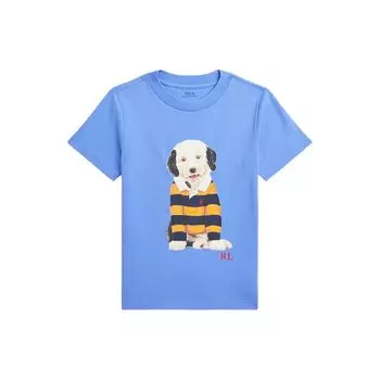 Polo Ralph Lauren Ss24 Letter Animal Print Crew Neck Casual Short Sleeve T Shirt Kids Tops Harbor-Island-Blue CWPOTSHB8020824-430 XL