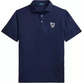 Polo Ralph Lauren SS24 Letter Logo Вышитый Повседневный Рубашка Поло с Коротким Рукавом Мужские Рубашки Поло Темно-Синий 710941959-003 L