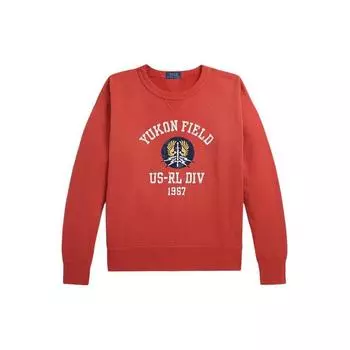 Polo Ralph Lauren SS24 Letter Number Print Casual Crew Neck Long Sleeve Sweatshirt Men Sweatshirt Brick-Red MNPOKNI16823536-600 M