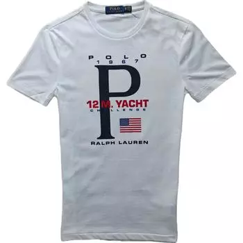 Polo Ralph Lauren SS24 Letter Print Crew Neck Short Sleeve T Shirt Men Tops White 710790870-002 XS