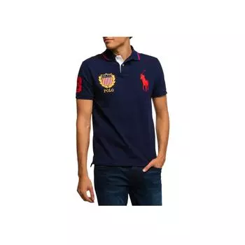Polo Ralph Lauren SS24 Логотип Big Pony Вышитая Футболка-поло с коротким рукавом Мужской верх Темно-синий 710803454-002 S