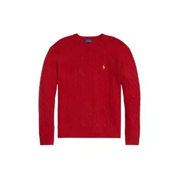 Polo Ralph Lauren SS24 Логотип Принт Круглый вырез Повседневный Длинный рукав Трикотажный свитер Мужской свитер Красный MNPOSWE16821774-600 M