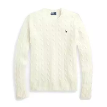 Polo Ralph Lauren SS24 Логотип Вязаный косичкой С круглым вырезом Повседневный С длинным рукавом Детский свитер Кремовый 313919397-004 L