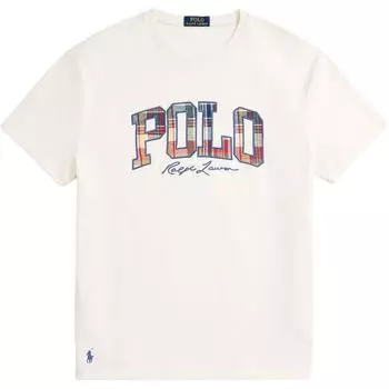 Polo Ralph Lauren SS24 Логотип Вышитый Повседневный Круглый вырез Короткий рукав Футболка Мужские Футболки Nivis-Island-Off-White MNPOTSH1N822312-100 L