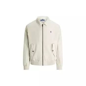 Polo Ralph Lauren Ss24 однотонная мужская куртка с вышитым логотипом на молнии с длинным рукавом бежевого цвета 710867174-001 S