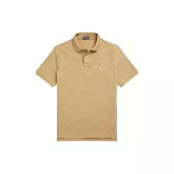 Polo Ralph Lauren Ss24 однотонная повседневная рубашка поло с вышитым логотипом с коротким рукавом для мужчин, коричневая 710534735-379 XL