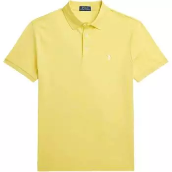 Polo Ralph Lauren SS24 однотонная рубашка поло с вышитым маленьким пони, облегающая, с коротким рукавом, мужская рубашка поло, желтая MNPOKNI1N822782-700 S