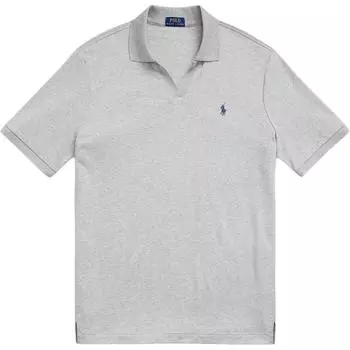 Polo Ralph Lauren SS24 однотонная рубашка-поло с вышитым маленьким пони, свободная, повседневная, с коротким рукавом, мужские топы, серые MNPOKNI1N822831-020 XXL