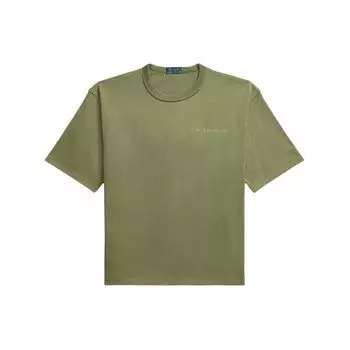 Polo Ralph Lauren Ss24 однотонная свободная футболка с коротким рукавом и вышивкой буквами, мужские топы, цвет дерева-зеленый MNPOTSH1N822100-300 S