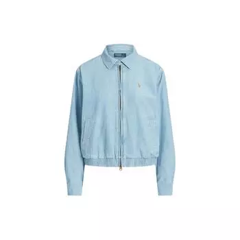 Polo Ralph Lauren Ss24 однотонная свободная куртка с вышитым маленьким пони на молнии женские куртки синего цвета WMPOOTWN5A20079-450 M