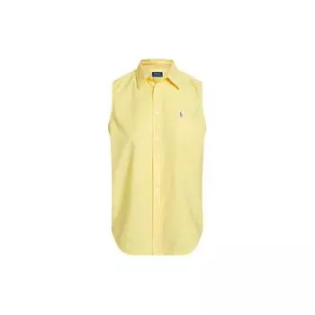 Polo Ralph Lauren Ss24 однотонная свободная рубашка без рукавов с вышивкой в виде маленького пони женские рубашки кукурузно-желтого цвета WMPOSHTNDO20590-700 M