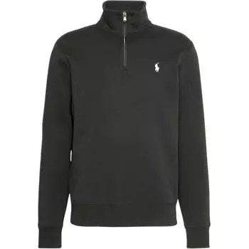 Polo Ralph Lauren Ss24 однотонный логотип вышитый воротник-молния длинный рукав толстовка мужская толстовка черный 710905382-006 M
