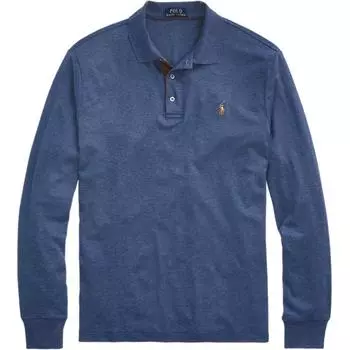 Polo Ralph Lauren SS24 Поло с длинным рукавом с вышитым логотипом пони Мужские топы Темно-синий MNPOKNI16820812-400 S