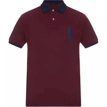Polo Ralph Lauren SS24 Поло с вышивкой большого логотипа Мужские рубашки поло Бордовый 710752866-006 S