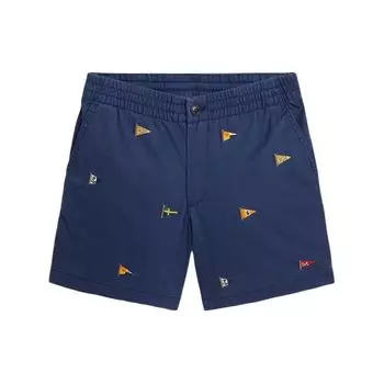 Polo Ralph Lauren Ss24 Pony вышитый узор напечатанный средней посадки прямые повседневные шорты детские шорты темно-синие CWPOSHOY4G20103-410 L