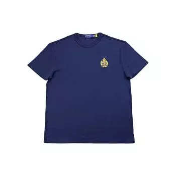 Polo Ralph Lauren Ss24 Solid Logo Embroidered Crew Neck Short Sleeve T Shirt Men T Shirts Navy-Blue 710922111-004 L
