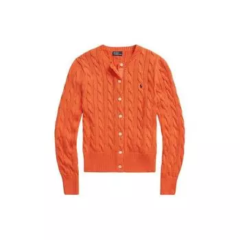 Polo Ralph Lauren SS24 Solid Slim Fit Crew Neck Long Sleeve Knit Sweeper Women Sweeper Orange WMPOSWENDW20234-400 XS