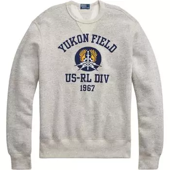 Polo Ralph Lauren Ss24 Свитшот из флиса с круглым вырезом и принтом Мужской свитшот Серый 710814375-001 XXL