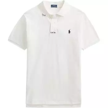 Polo Ralph Lauren SS24 Tiger Letter Pattern свитер с коротким рукавом поло рубашки унисекс поло белые WMPOKNINCU20288-100 XL