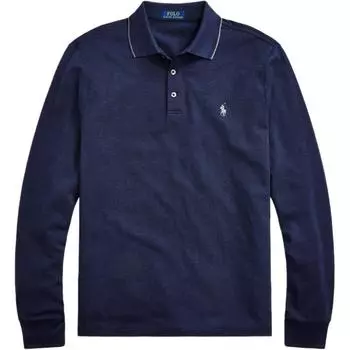 Polo Ralph Lauren Ss24 Вышитая футболка поло с логотипом Pony Мужские топы Темно-синий MNPOKNI16820804-410 XS