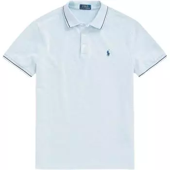 Polo Ralph Lauren Ss24 Вышитая футболка поло с логотипом Pony Мужские футболки поло Светло-голубой 710837391-002 XS