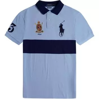 Polo Ralph Lauren SS24 Вышитая футболка-поло с коротким рукавом с логотипом Big Pony Мужской верх Синий 710649753-001 S