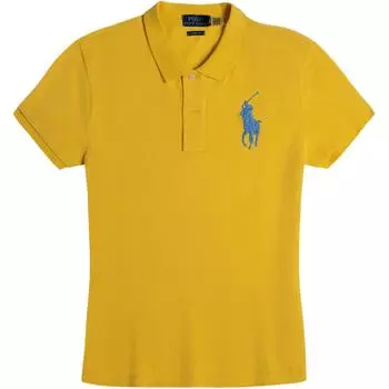 Polo Ralph Lauren SS24 Вышитая футболка-поло с коротким рукавом с логотипом Big Pony Женские топы 211661697-060 XL