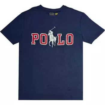 Polo Ralph Lauren Ss25 Футболка с коротким рукавом и графическим логотипом, с круглым вырезом, мужская, футболки, темно-синий 710753371-003 S