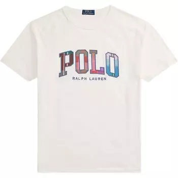 Polo Ralph Lauren SS25 Футболка с коротким рукавом и вышивкой логотипа, с круглым вырезом, мужские топы, белый 710964480-001 M