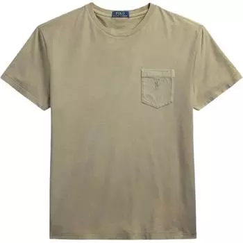 Polo Ralph Lauren Ss25 Хлопковая однотонная трикотажная футболка Мужской верх Оливково-зеленый MNPOTSH1N822711-301 S