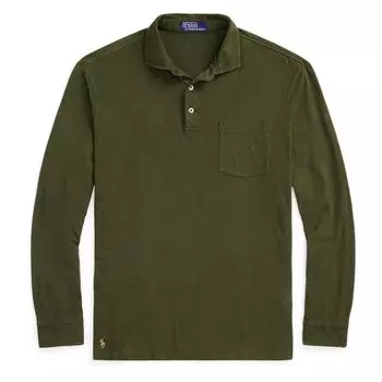Polo Ralph Lauren Ss25 Хлопковая однотонная трикотажная рубашка поло Мужские топы Коричневый-зеленый MNPOKNI16824133-301 M