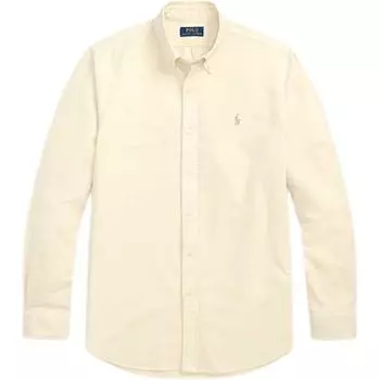 Polo Ralph Lauren SS25 Хлопковая вышитая однотонная рубашка с длинным рукавом Мужские рубашки Натуральный-Бежевый MNPOWOV16824252-101 M