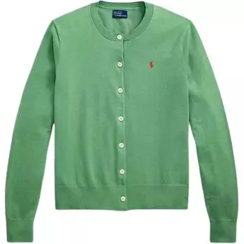 Polo Ralph Lauren SS25 Кардиган свободного кроя с круглым вырезом Женский свитер Средне-зеленый WMPOSWENDW20401-310 XS