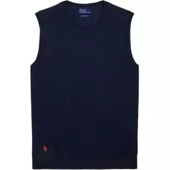 Polo Ralph Lauren SS25 Однотонный свободный топ-майка без рукавов с круглым вырезом Женские топы Темно-синий WMPOSWENC021157-400 XS