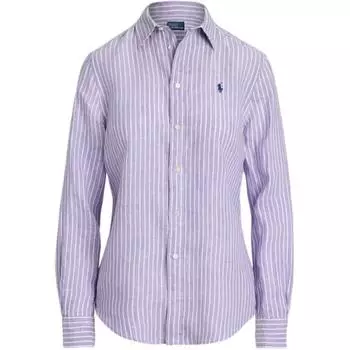 Polo Ralph Lauren Ss25 Рубашка женская льняная в полоску с длинным рукавом Фиолетовый WMPOSHTNDO20751-500 L